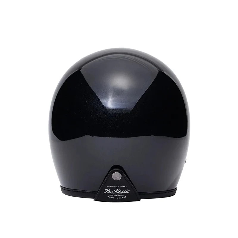 Casque Jet Néo-Rétro Noir brillant paillette | Marko THE CLASSIC