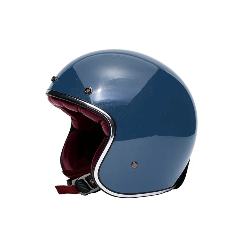 Casque Moto Jet Rétro – Marko THE CLASSIC Bleu Rouge