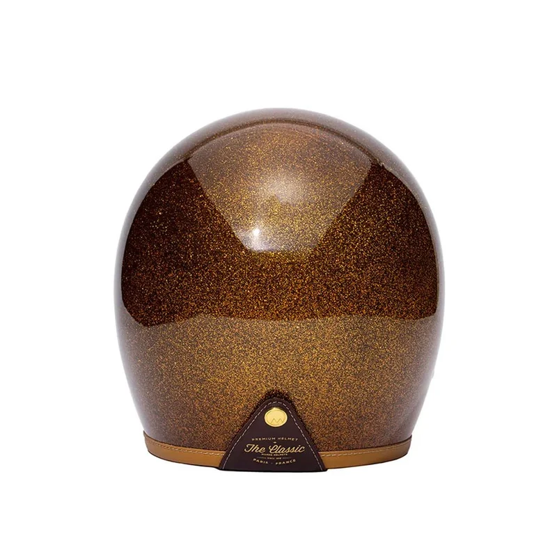 Casque Jet Vintage en Fibre | Marko CLASSIC Marron pailleté