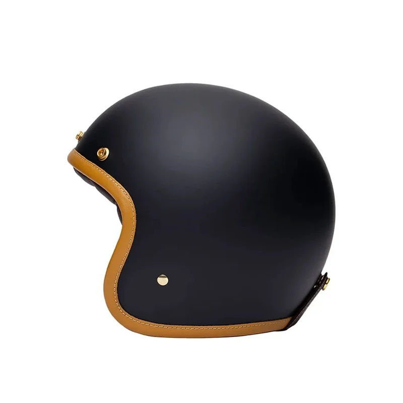Casque bol vintage - Noir et cuir