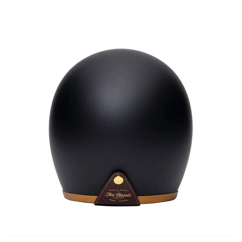 Casque bol vintage - Noir et cuir