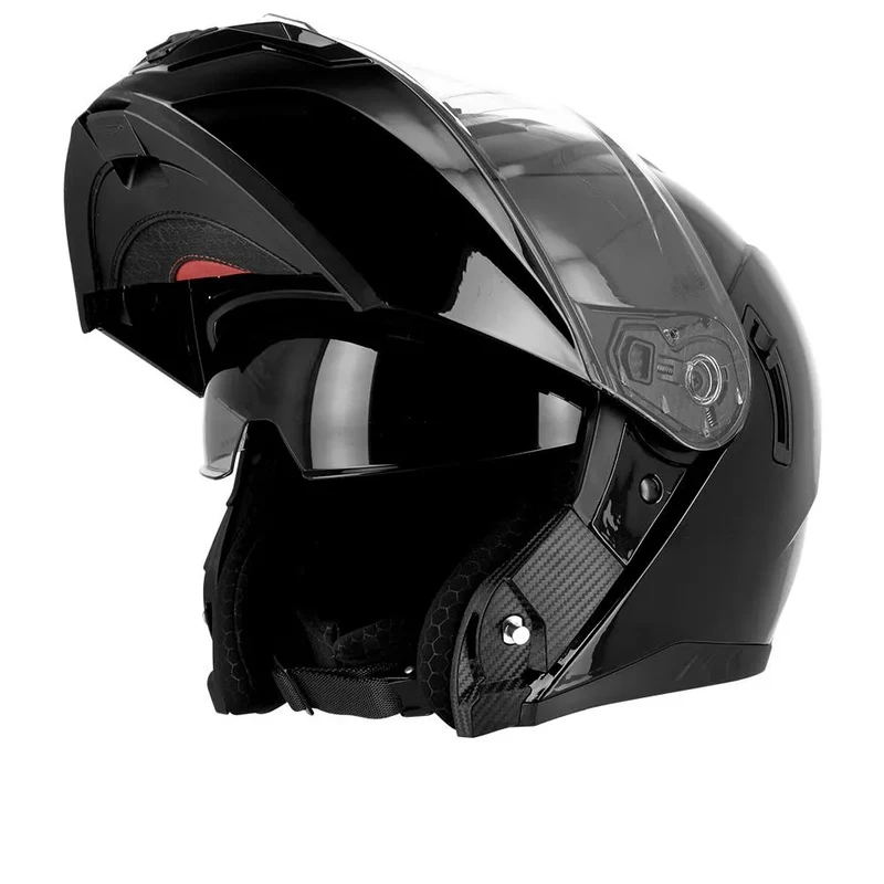 Casque Moto Modulable pour Touring - Noir Brillant
