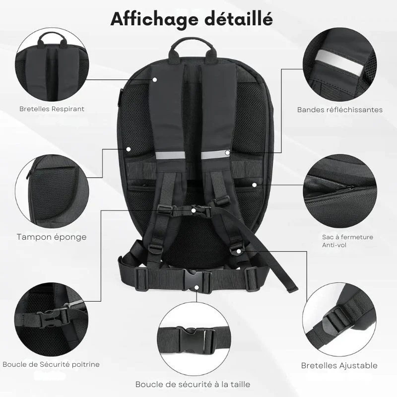 Sac a dos LED moto - King Biker