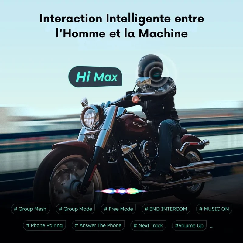 Intercom Moto ASMAX F1 Plus – MESH et Bluetooth 5.3, 10 Pilotes, 15 km, Son HD