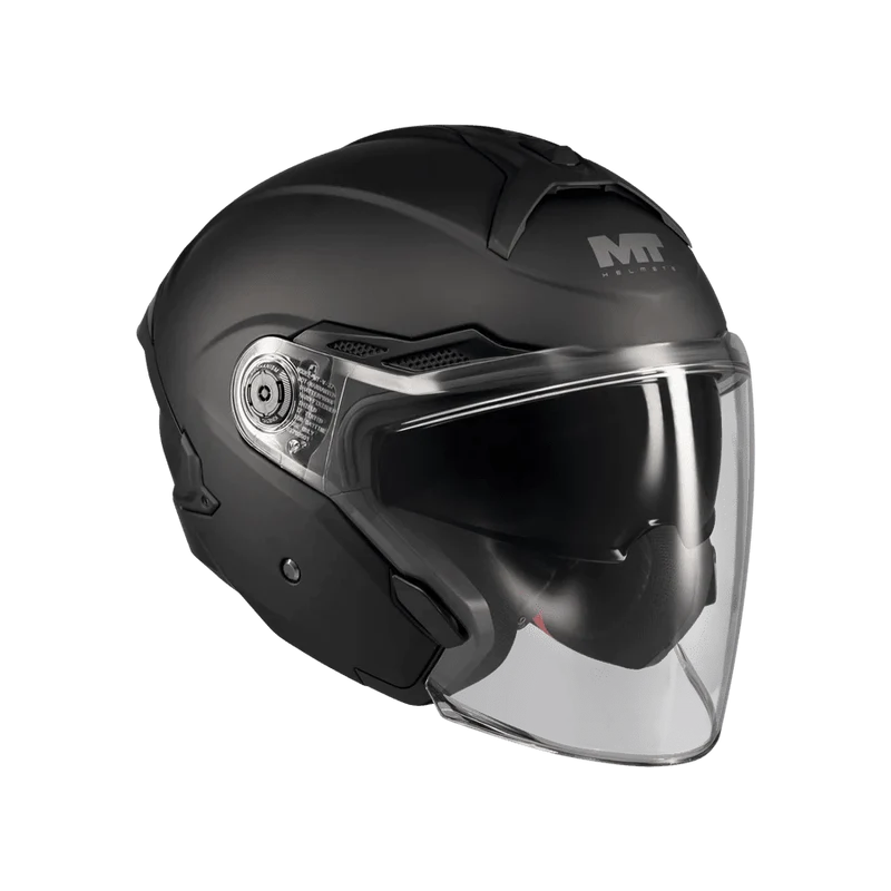 Casque jet avec visière solaire - COSMO Noir mat