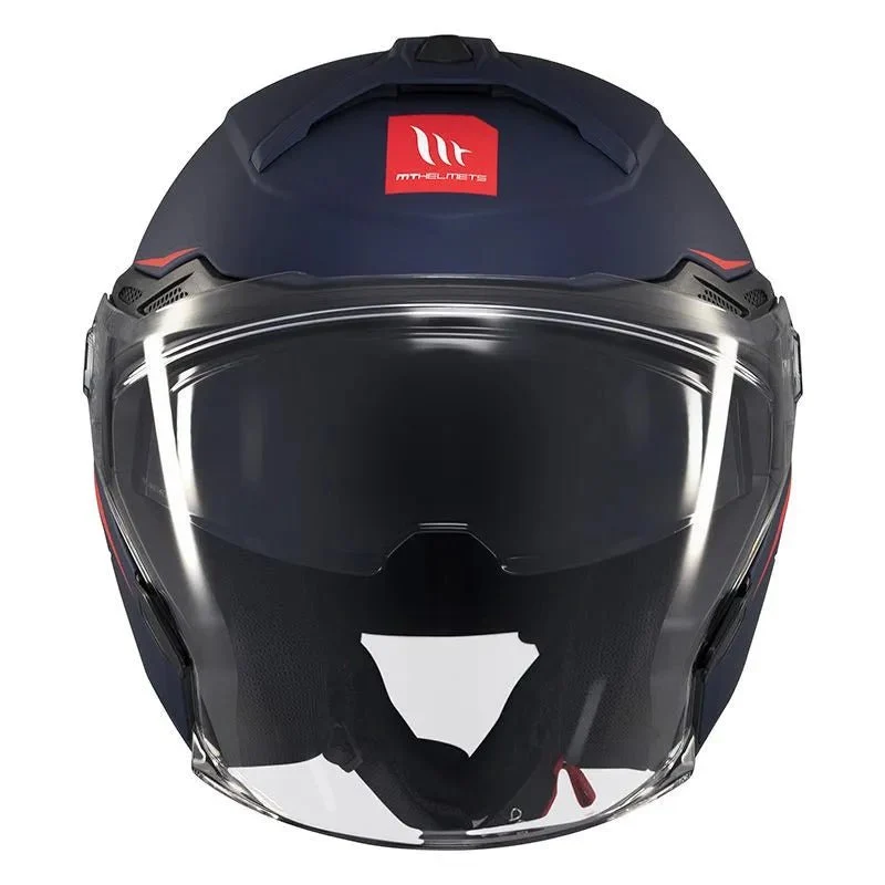 Casque jet moto double écran - COSMO Bleu Nuit