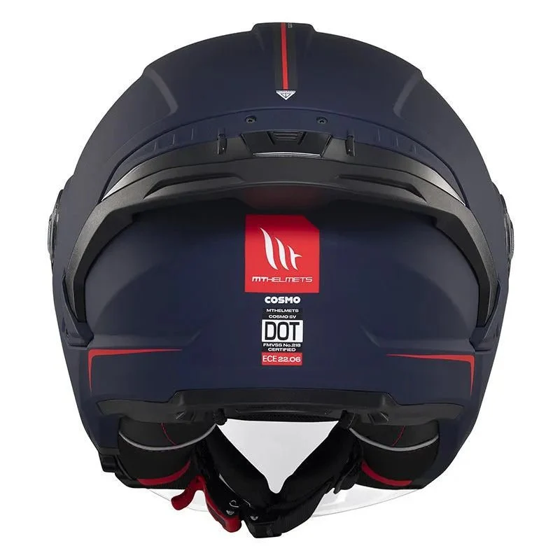 Casque jet moto double écran - COSMO Bleu Nuit