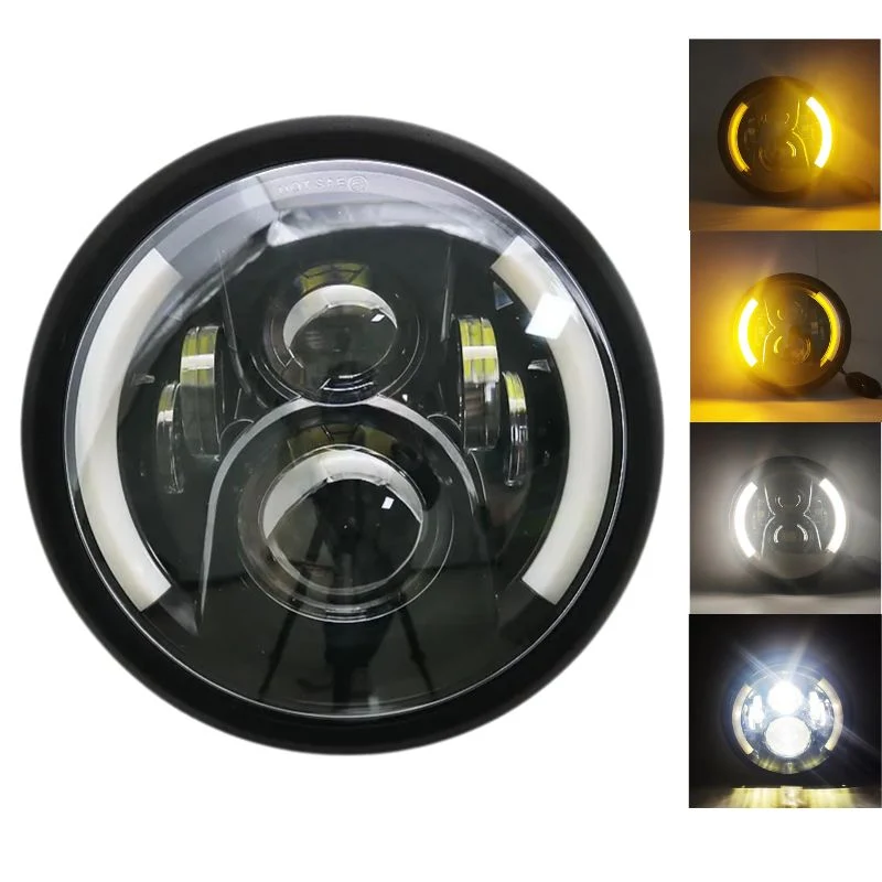 Phare rond moto LED avec clignotant 7.5 "