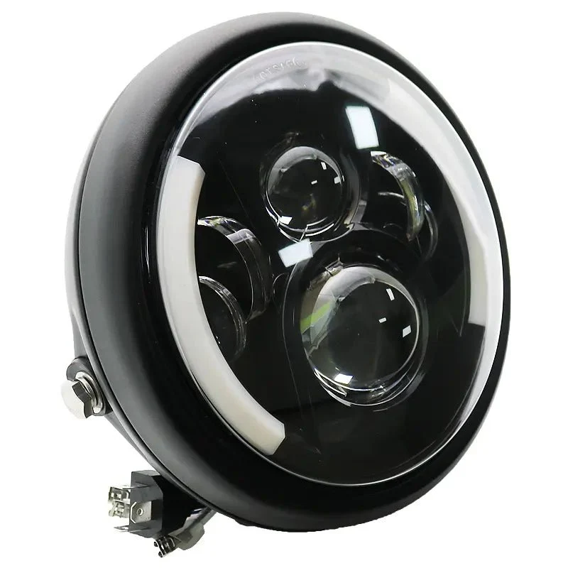 Phare rond moto LED avec clignotant 7.5 "
