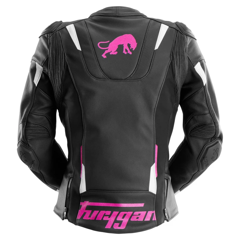 Blouson Moto Sport Femme Furygan RAPTOR LADY — CE AAA Noir-Blanc-Rose