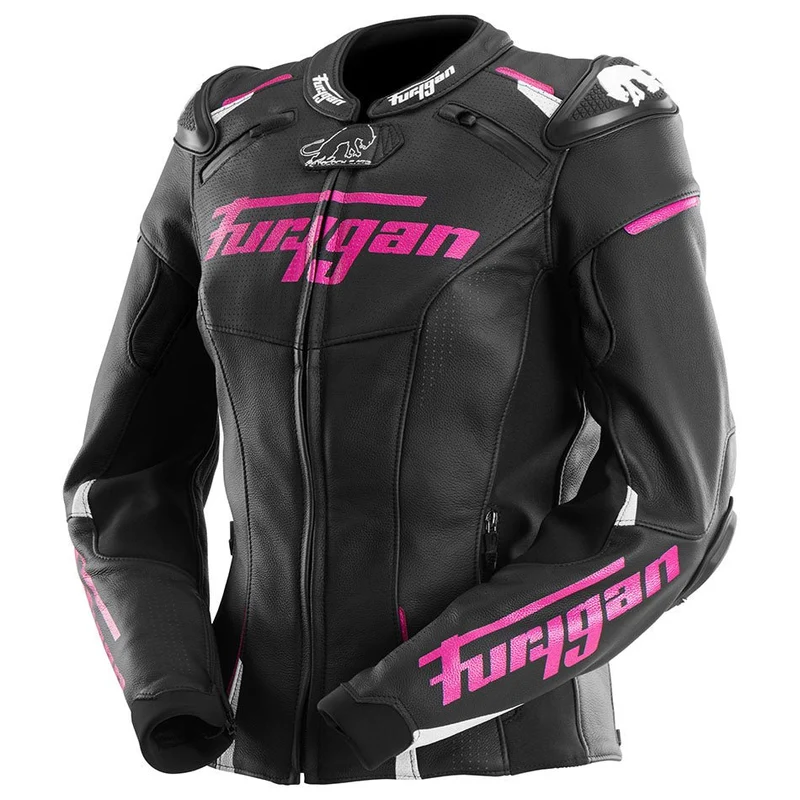 Blouson Moto Sport Femme Furygan RAPTOR LADY — CE AAA Noir-Blanc-Rose