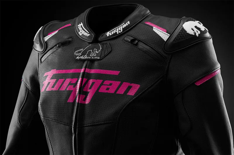 Blouson Moto Sport Femme Furygan RAPTOR LADY — CE AAA Noir-Blanc-Rose