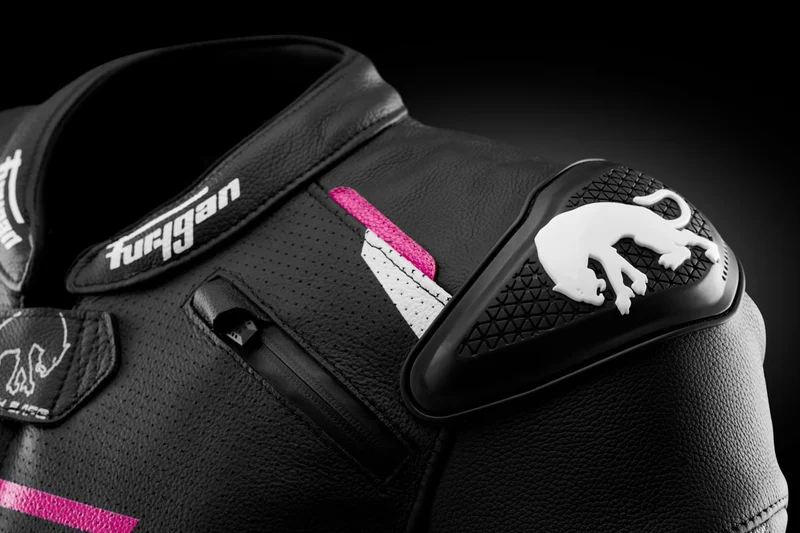 Blouson Moto Sport Femme Furygan RAPTOR LADY — CE AAA Noir-Blanc-Rose