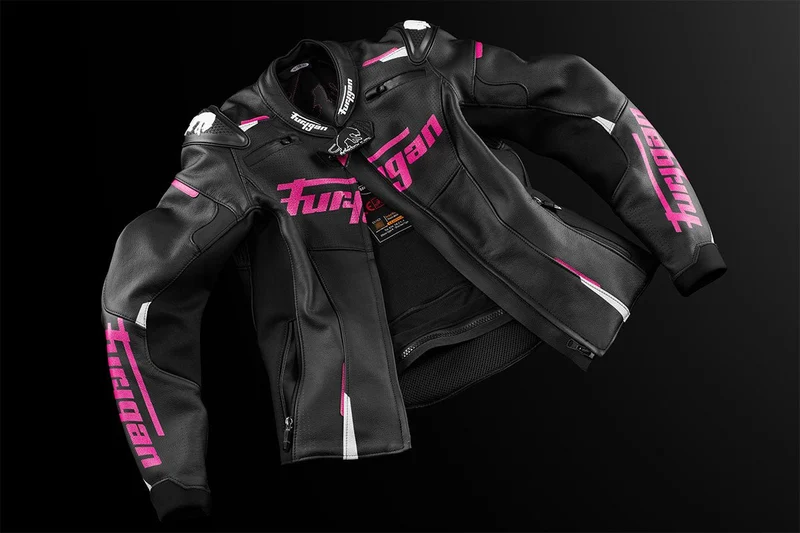 Blouson Moto Sport Femme Furygan RAPTOR LADY — CE AAA Noir-Blanc-Rose