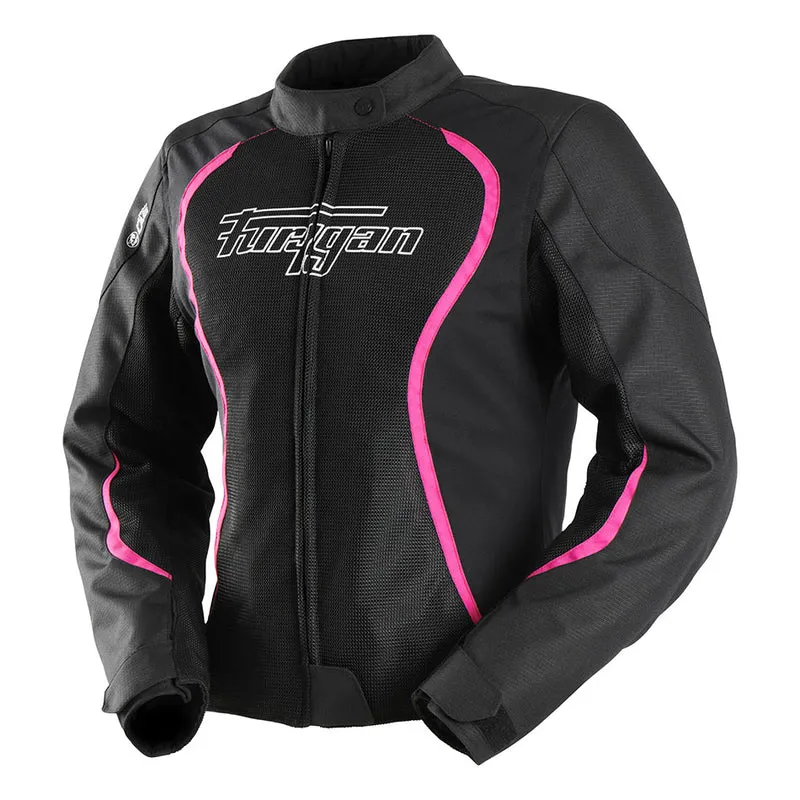 Blouson Moto Femme Furygan ODESSA VENTED 3IN1 Noir-Blanc-Rose — CE A