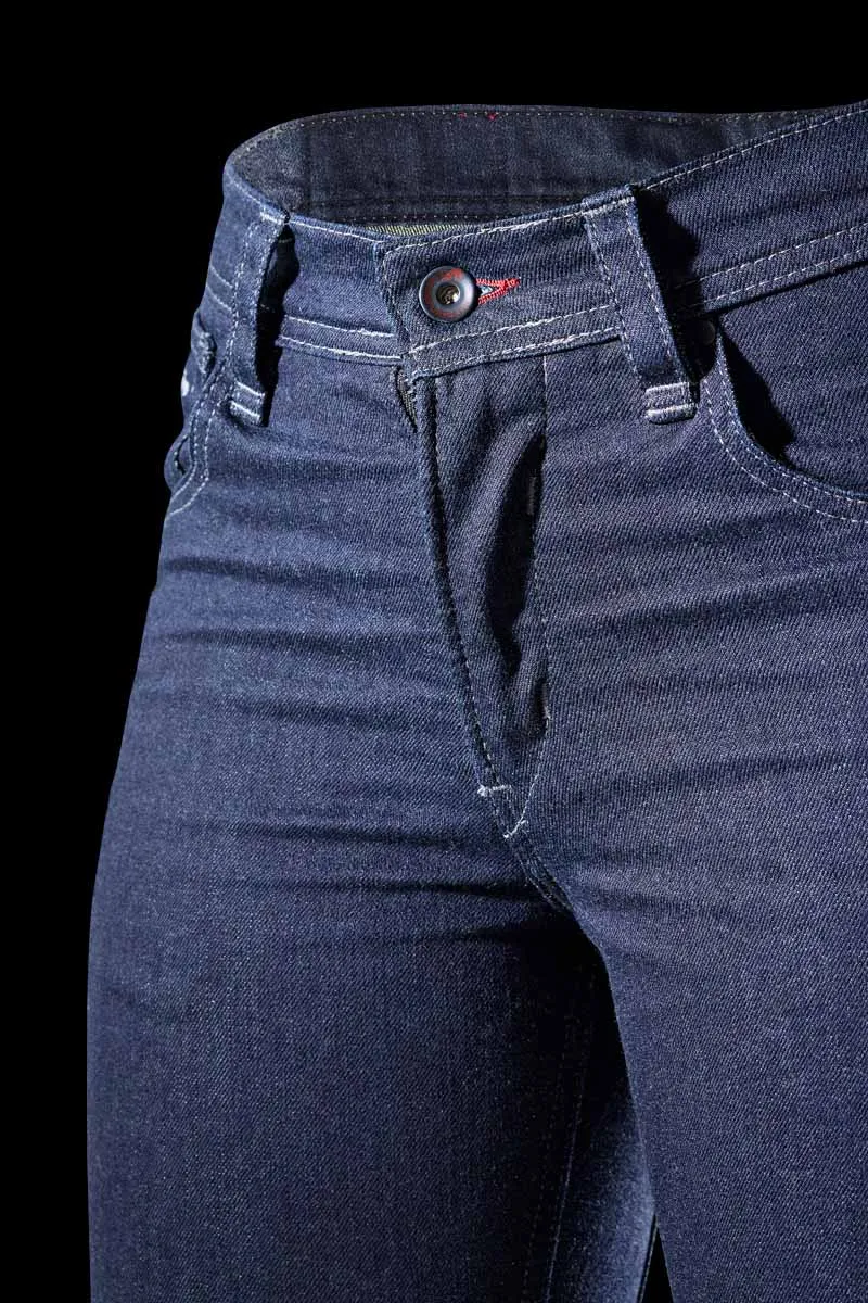 Pantalon Moto Femme Furygan NIKITA X KEVLAR® MOM FIT Dark-Blue — CE AA | Été