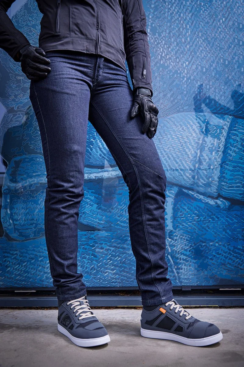Pantalon Moto Femme Furygan NIKITA X KEVLAR® MOM FIT Dark-Blue — CE AA | Été