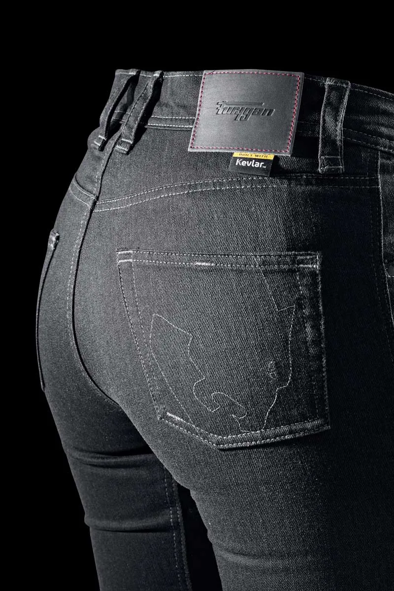 Pantalon Moto Femme Furygan NIKITA X KEVLAR® MOM FIT Carbone — CE AA | Été
