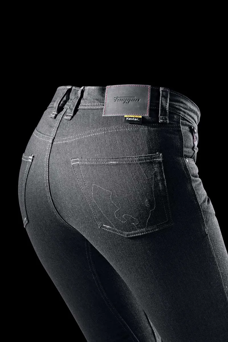 Pantalon Moto Femme Furygan NIKITA X KEVLAR® MOM FIT Carbone — CE AA | Été