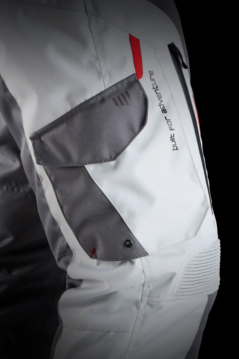 Pantalon Moto Femme Furygan KILLINGTON LADY Gris-Pearl-Rouge — CE AA