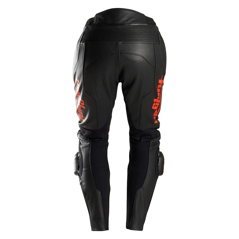 Pantalon Moto Cuir Homme Furygan DRACK Noir-Rouge — CE AAA