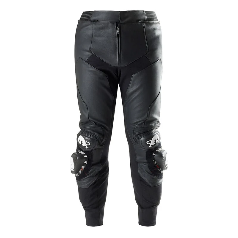 Pantalon Moto Cuir Homme Furygan DRACK Noir-Blanc-Blanc — CE AAA