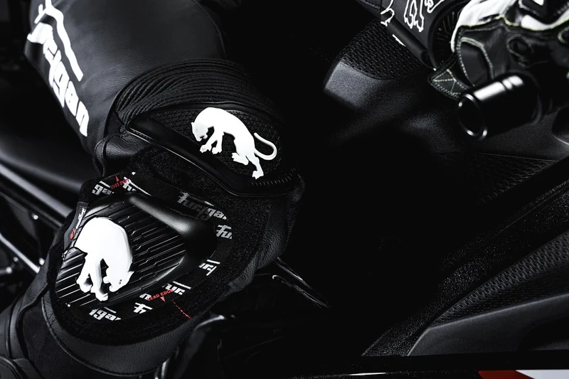Pantalon Moto Cuir Homme Furygan DRACK Noir-Blanc — CE AAA