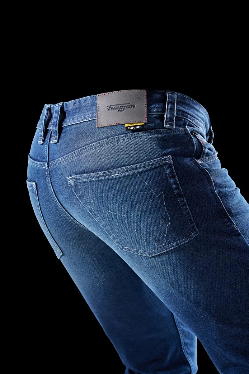 Jean Moto Kevlar Homme — Medium Blue Straight | D3O® Ghost™ CE AA