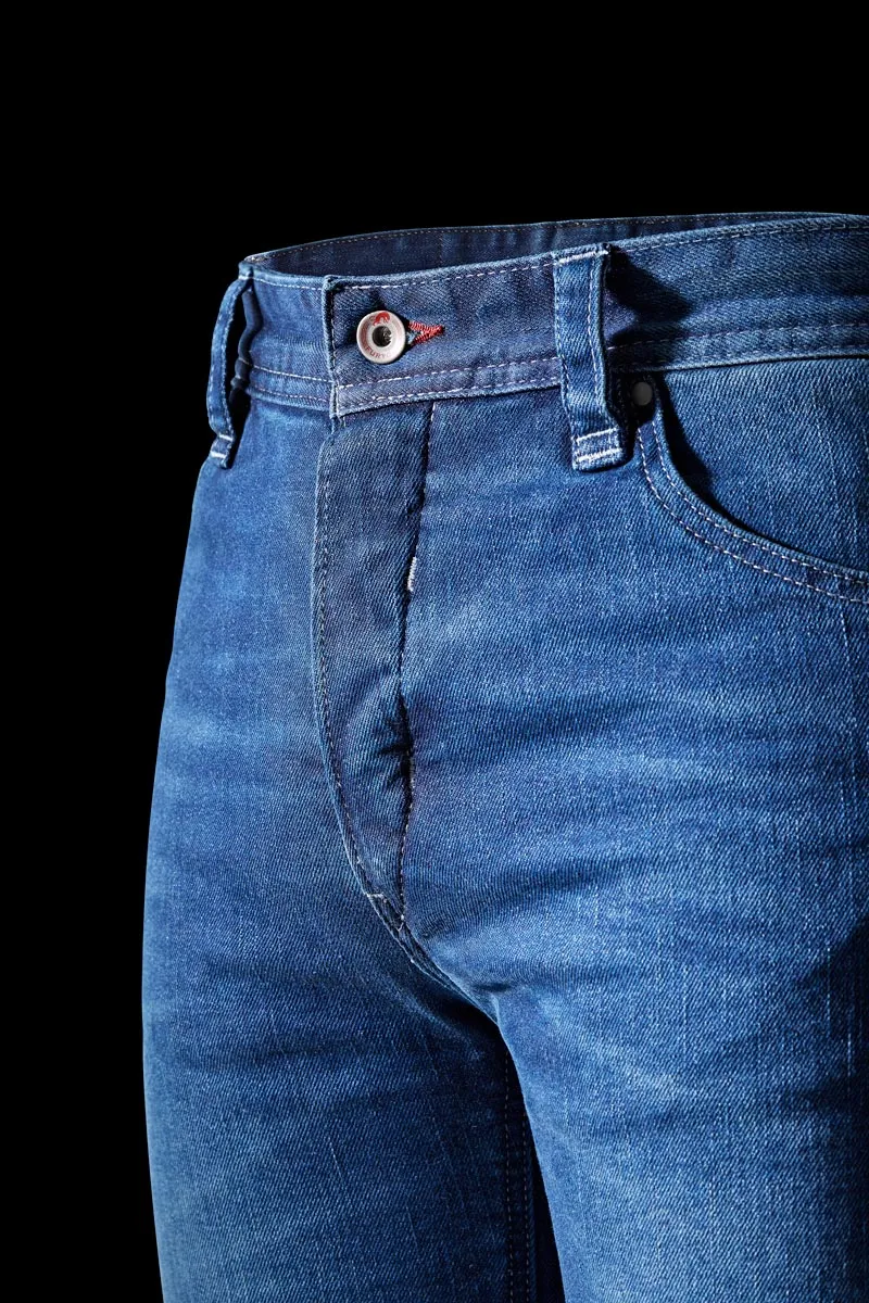Jean Moto Kevlar Homme — Medium Blue Straight | D3O® Ghost™ CE AA