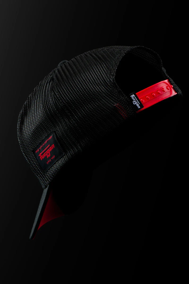 Casquette Furygan TRUCKER RAGE Noir-Blanc-Rouge — L'Esprit Racer