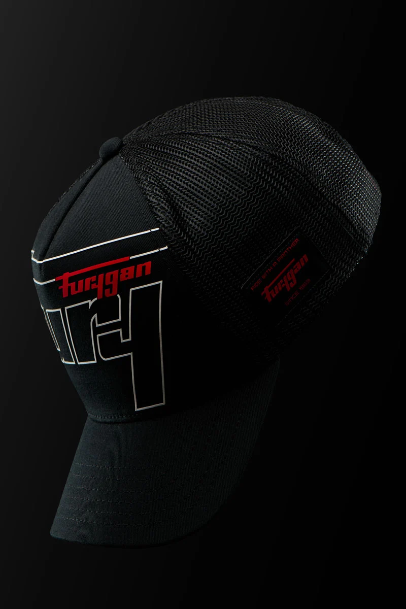 Casquette Furygan TRUCKER RAGE Noir-Blanc-Rouge — L'Esprit Racer