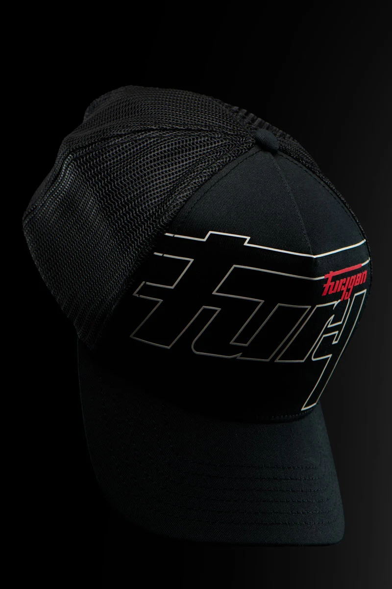 Casquette Furygan TRUCKER RAGE Noir-Blanc-Rouge — L'Esprit Racer