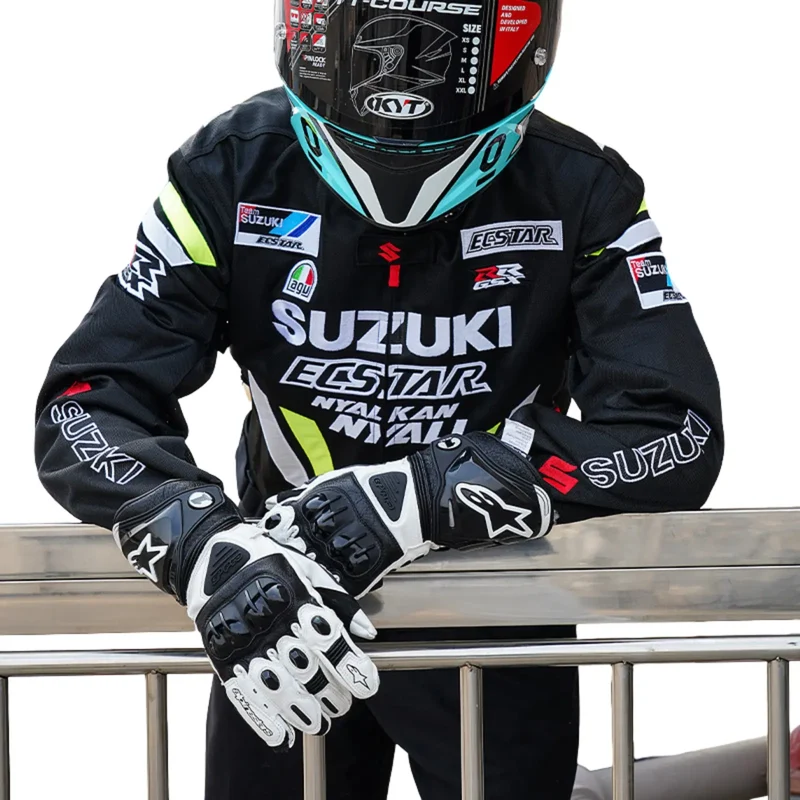 Blouson Moto Été | Suzuki Racing Team Noir – Édition MotoGP