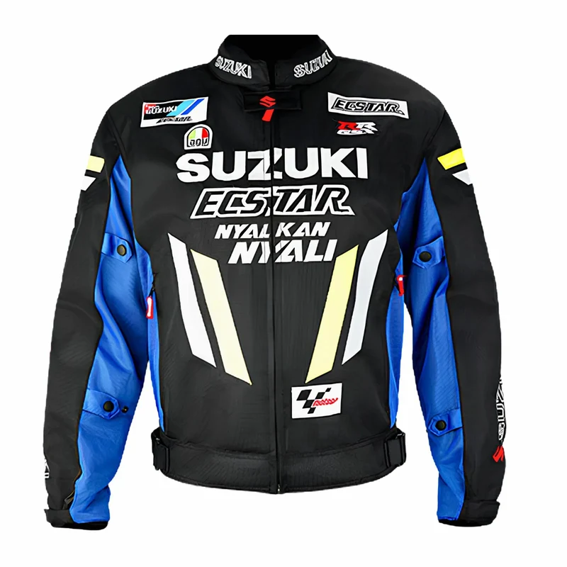 Blouson moto été | Suzuki Bleu et noir