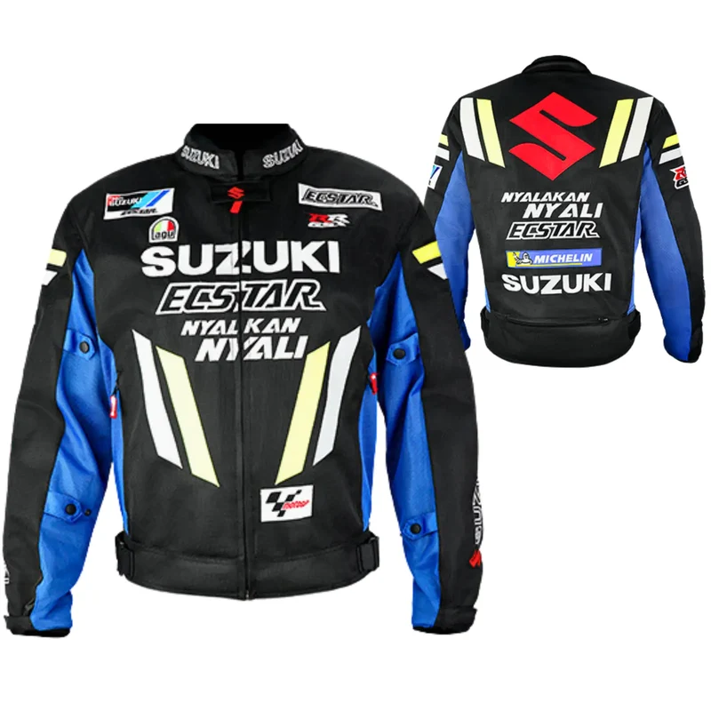 Blouson moto été | Suzuki Bleu et noir