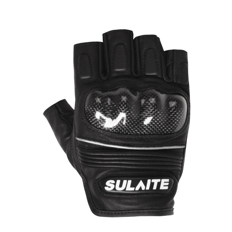 Gants Moto Mitaine Cuir | Coque Carbone 3D & Grip Pro