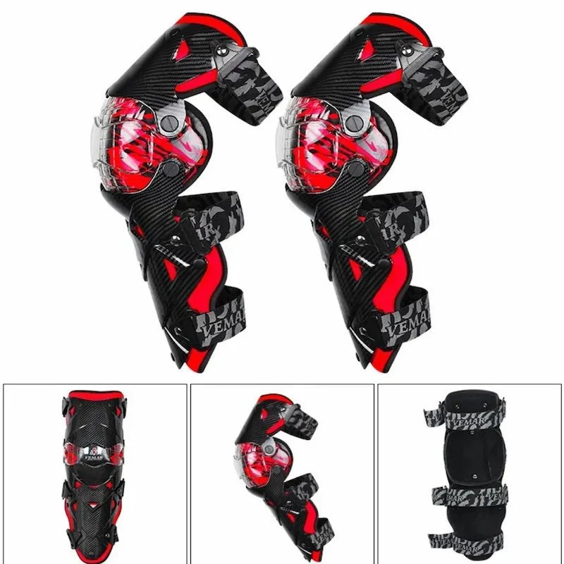 Genouillere moto articulé avec protege tibia