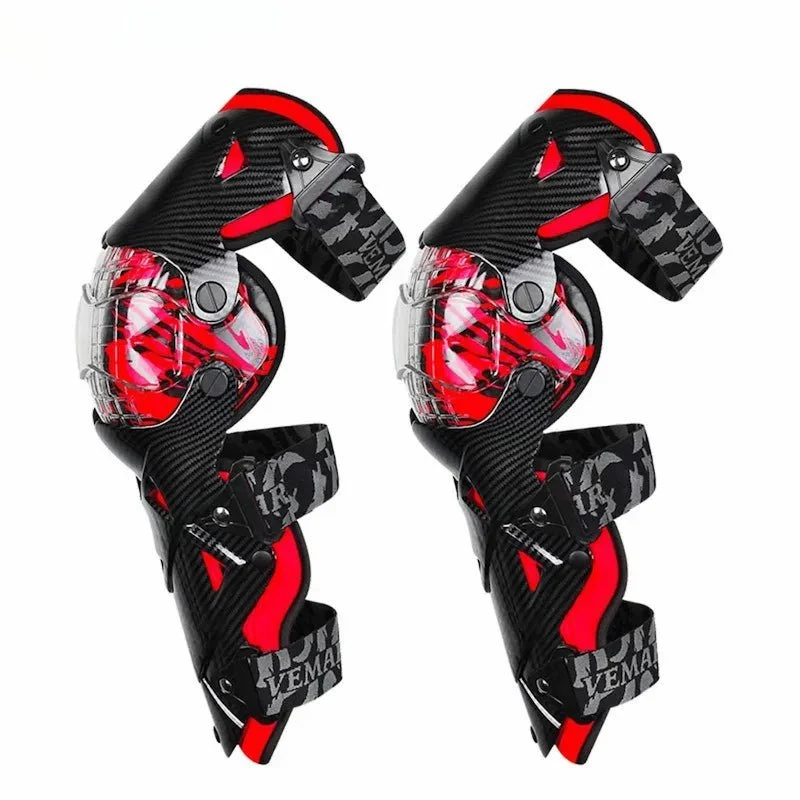 Genouillere moto articulé avec protege tibia