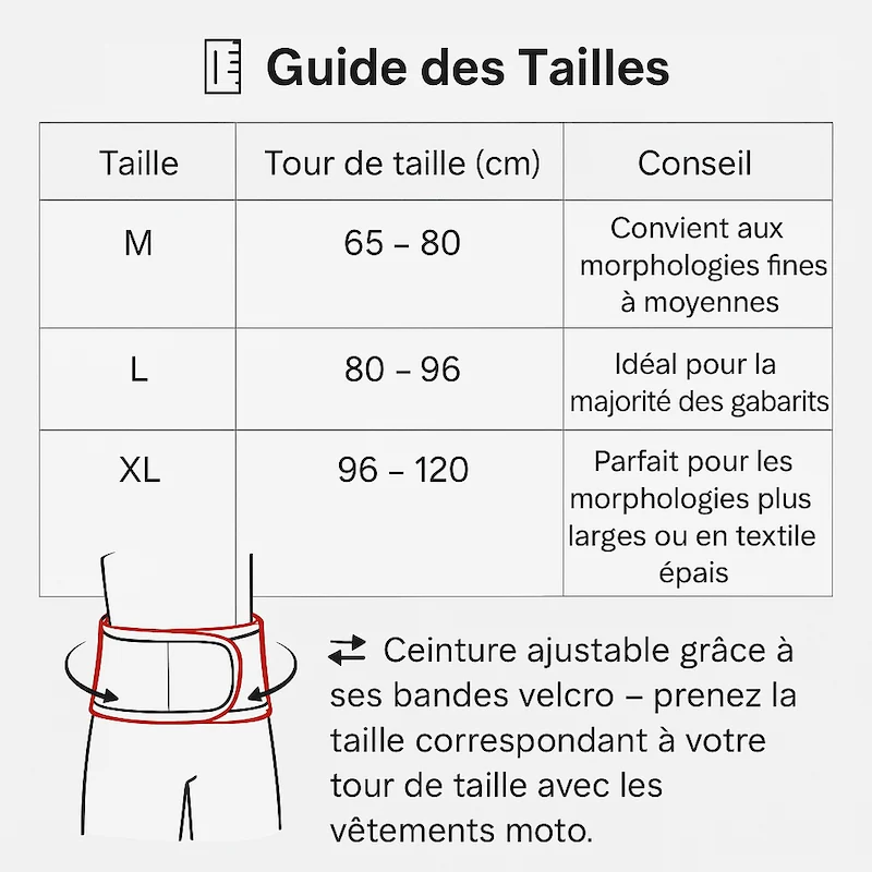 Ceinture dorsale moto Universel