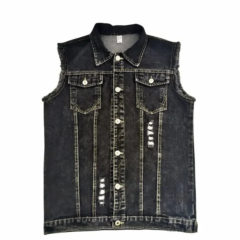 Veste en jean sans manche homme – Mugiwara Biker™”