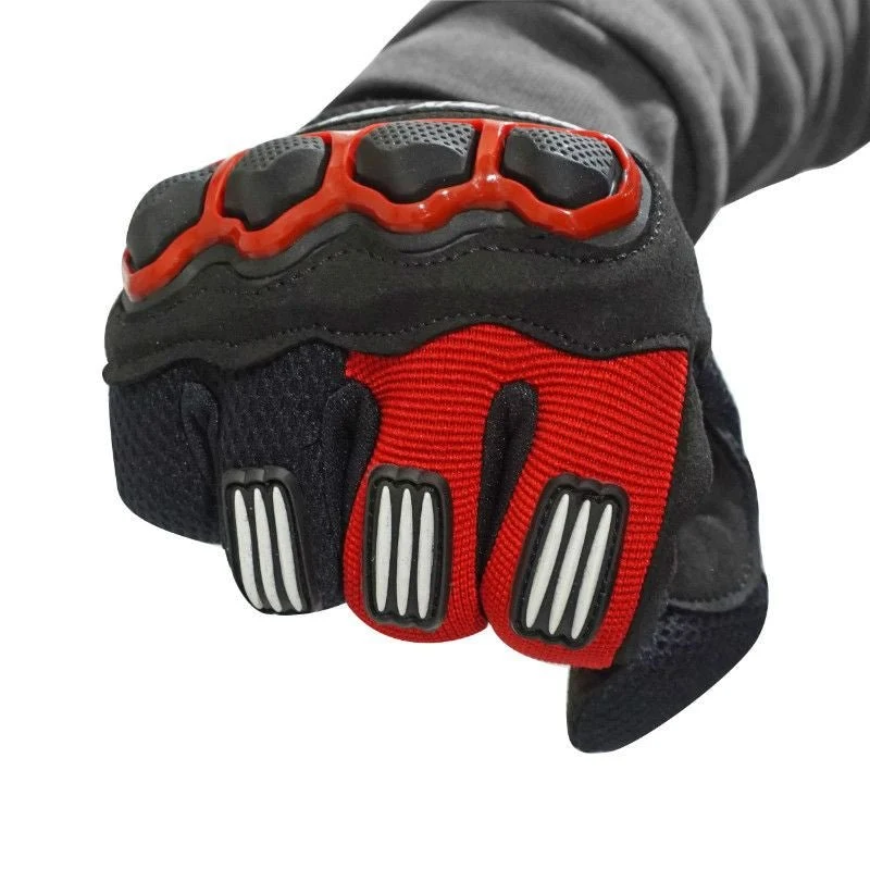 Gants Moto cross rouge et noir - Coqué & Homologué
