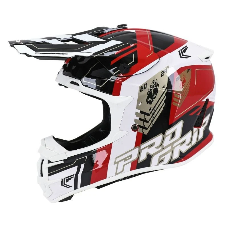 Casque Moto Cross Adulte Progrip 3080 Spirits – Rouge/Noir