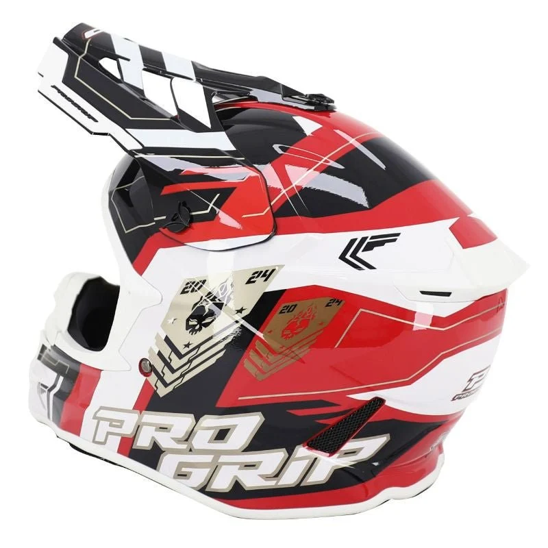 Casque Moto Cross Adulte Progrip 3080 Spirits – Rouge/Noir