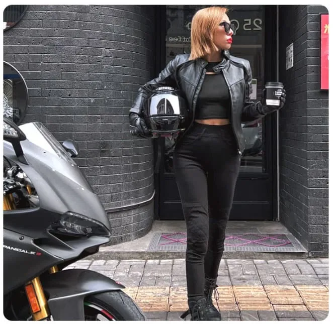 Pantalon Moto Femme Taille Haute Style Leggings | Kevlar + protection Niveaux 2