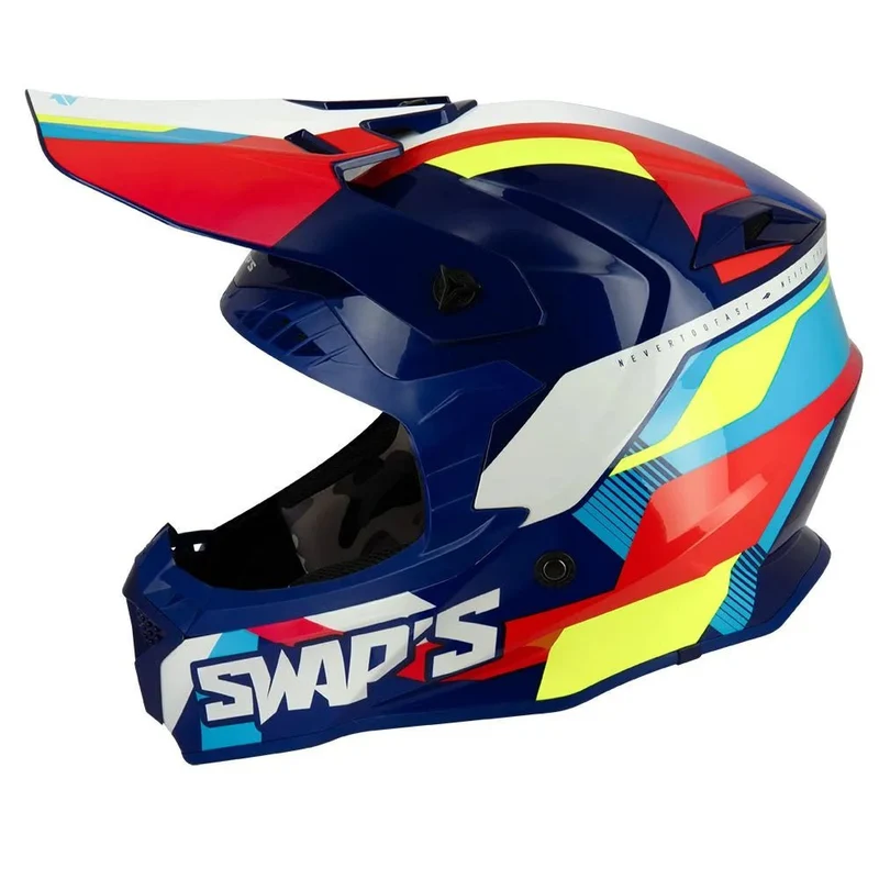 Casque cross bleu - 2FASTER 4FLASH