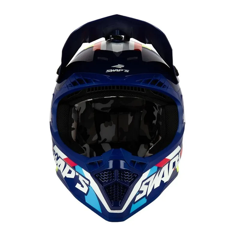 Casque cross bleu - 2FASTER 4FLASH