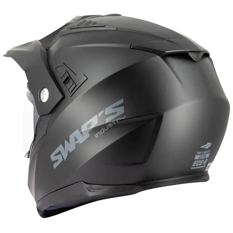 Casque moto cross/enduro + visiere - Noir Mat