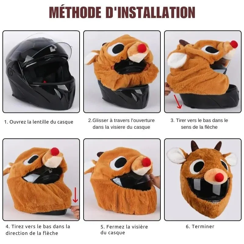Couvre casque moto -Lapin Cosplay Noir