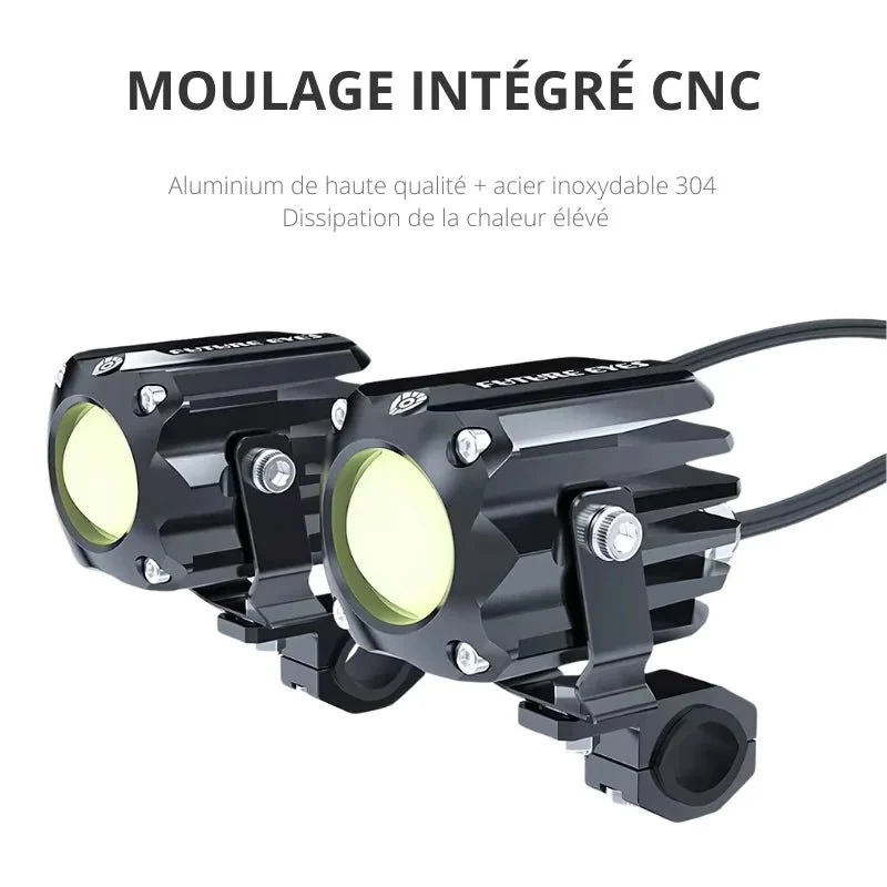 Mini feux additionnels led moto| F150-S (Interrupteur Sans fil)