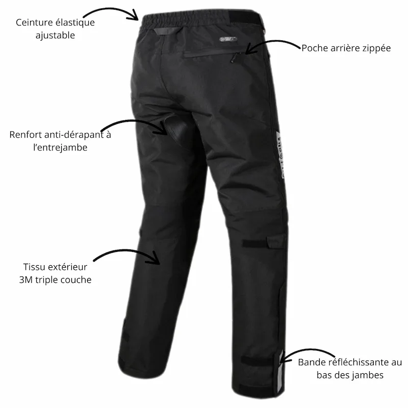 Sur Pantalon moto anti-pluie et froid Homme - Cordura™ & 3M Xerogel™